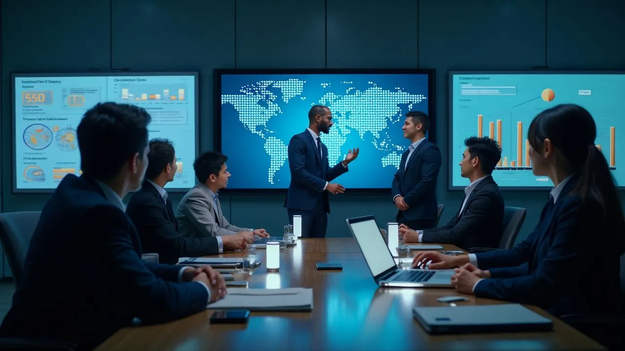 Executive search recruiter reviewing C-suite candidate profiles for healthcare and technology leadership roles